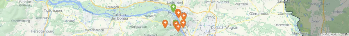Kartenansicht für Apotheken-Notdienste in der Nähe von Klosterneuburg (Tulln, Niederösterreich)